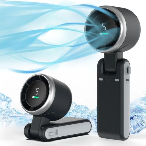 Portable Mini Turbo Fan 3-in-1 USB Rechargeable 3600mAh – 5 Speed Foldable Travel Neck Fan